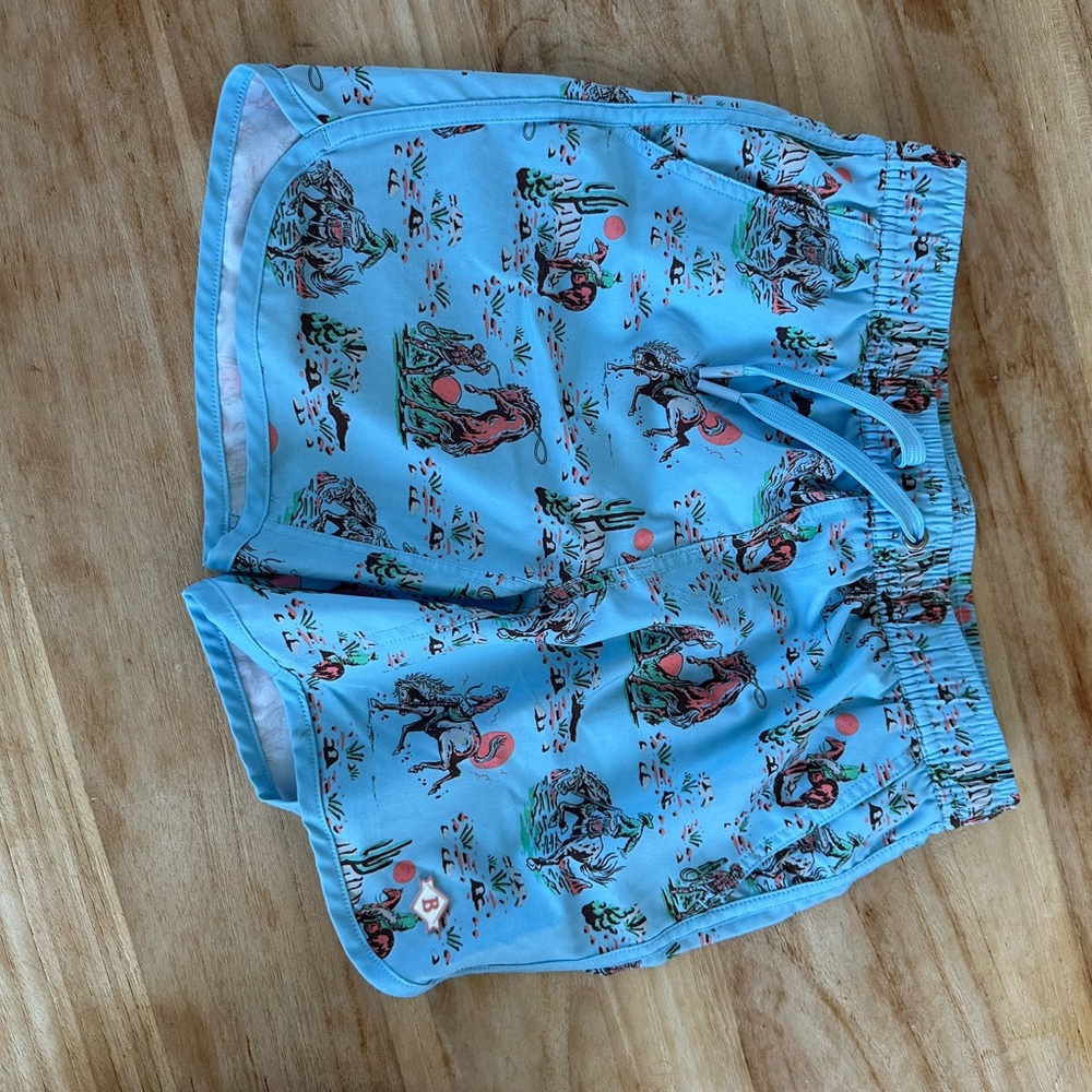 BURLEBO Kids Blue Patterned Shorts
